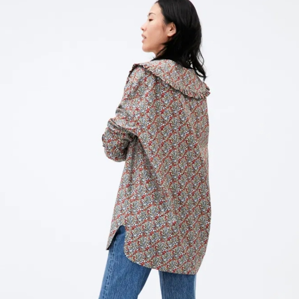 Ganni Multicolor Floral Button-Down Shirt